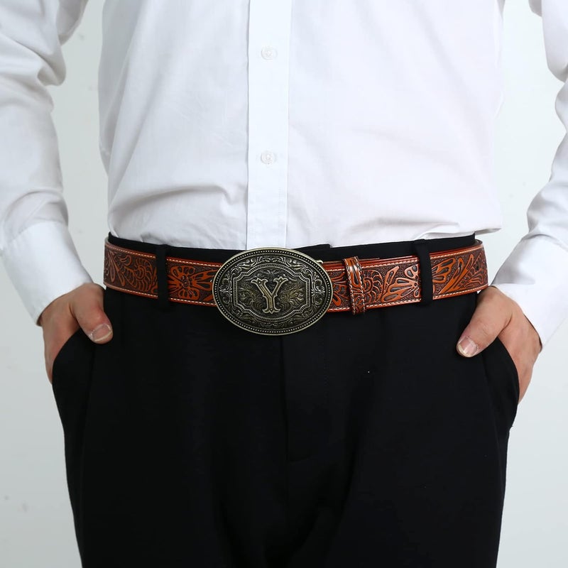 Fibbadet Store Belt Buckles Men Initial Letters A-Z Western Rodeo Cowboy Cowgirl Belt Buckle for Men Boys Halloween Birthday Party - Image 5